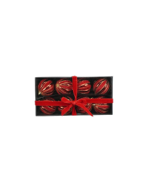 8cm 8pcs Glossy Segmented Ball with Red Velvet