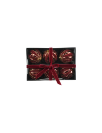10cm 6pcs Glossy Segmented Ball with Burgundy Velvet