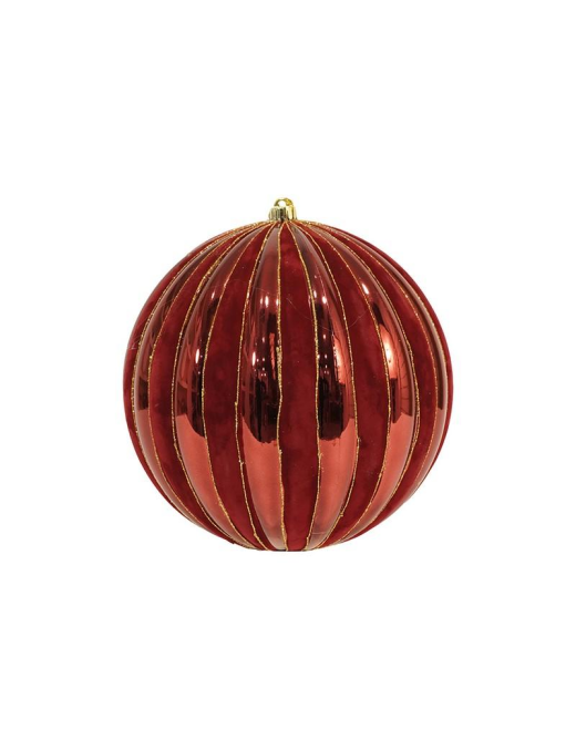 SFERA SPICCHI LUCIDA CON VELLUTO BORDEAUX 15cm