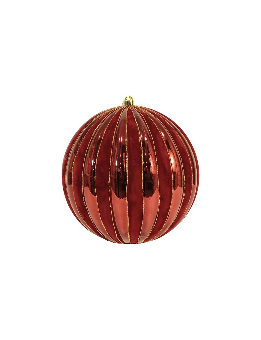 20cm SQUARE SPHERE WITH BURGUNDY VELVET