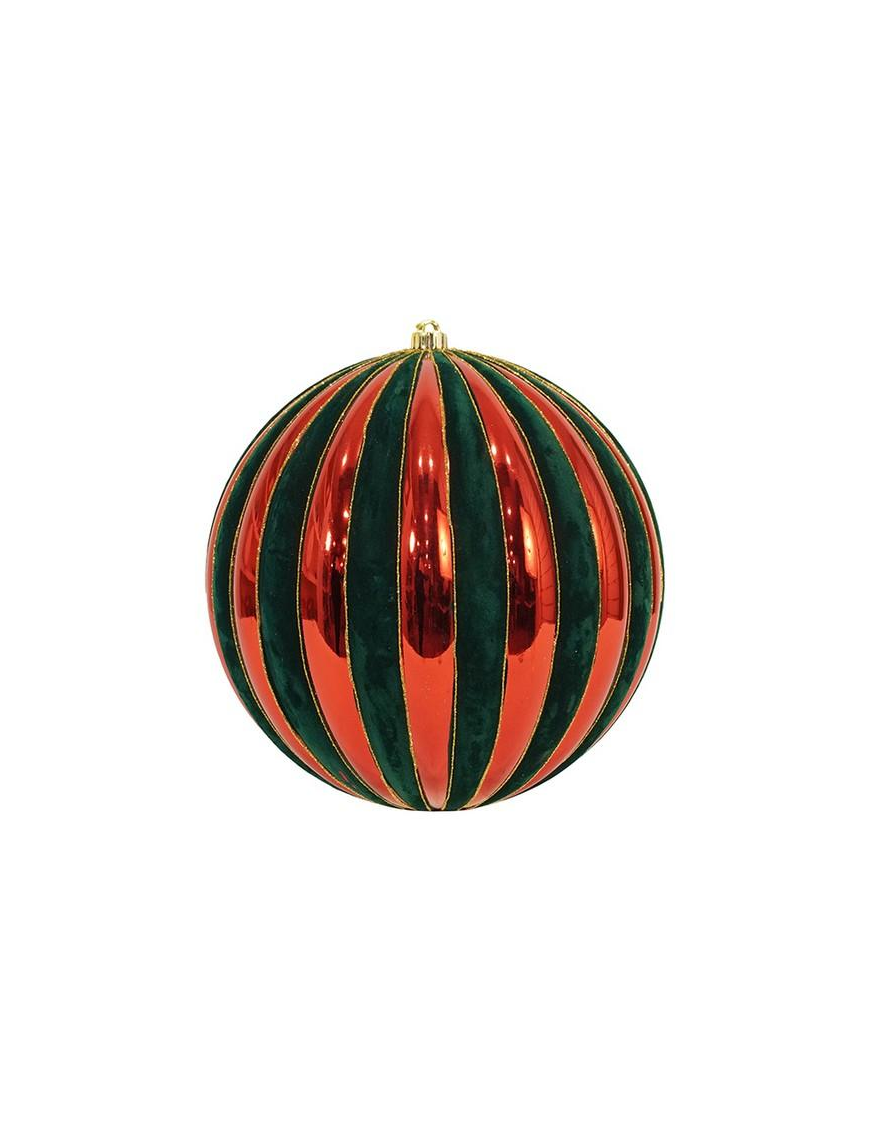 SFERA SPICCHI LUCIDA CON VELLUTO VERDE 20cm