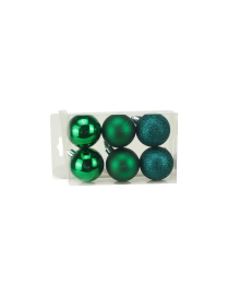 SFERE LUCIDE/MATTE/GLITTERATE VERDE  5cm 6pz