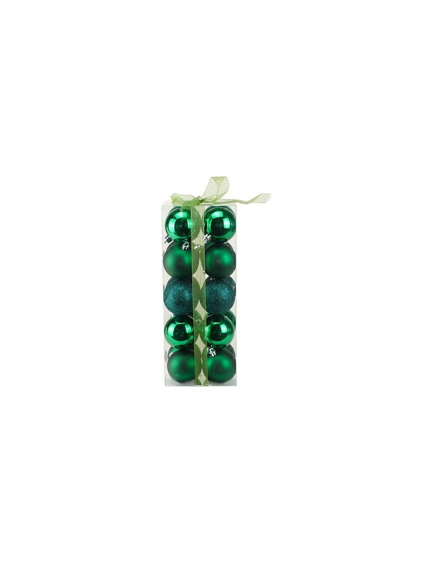 SFERE LUCIDE/MATTE/GLITTERATE VERDE  6cm 20pz