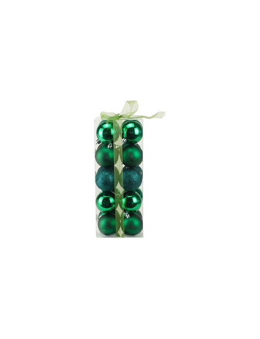 GLOSSY/MATTE/GLITTERY SPHERES GREEN 6cm 20pcs
