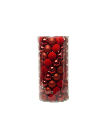 RED VELVET SHINY/GLITTERY BALLS 8cm 100pcs