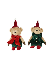 PELUCHE ORSO ROSSO/VERDE 35cm