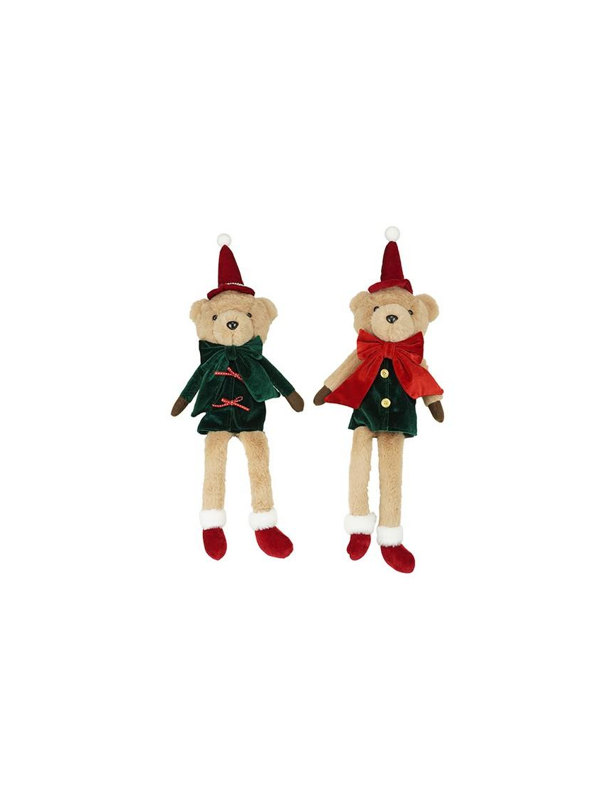 PELUCHE ORSO ROSSO/VERDE 51cm
