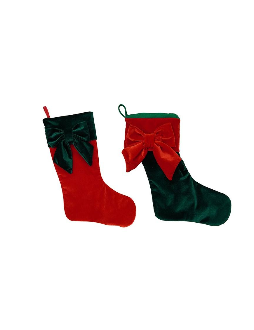 CALZA TESSUTO 53cm ROSSO/VERDE