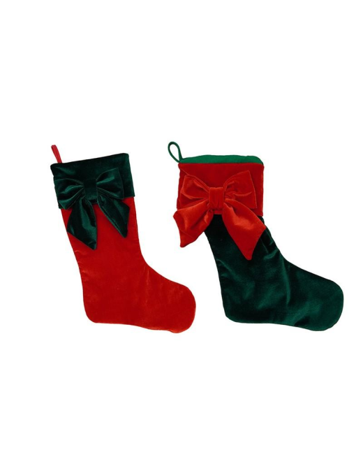 CALZA TESSUTO 53cm ROSSO/VERDE