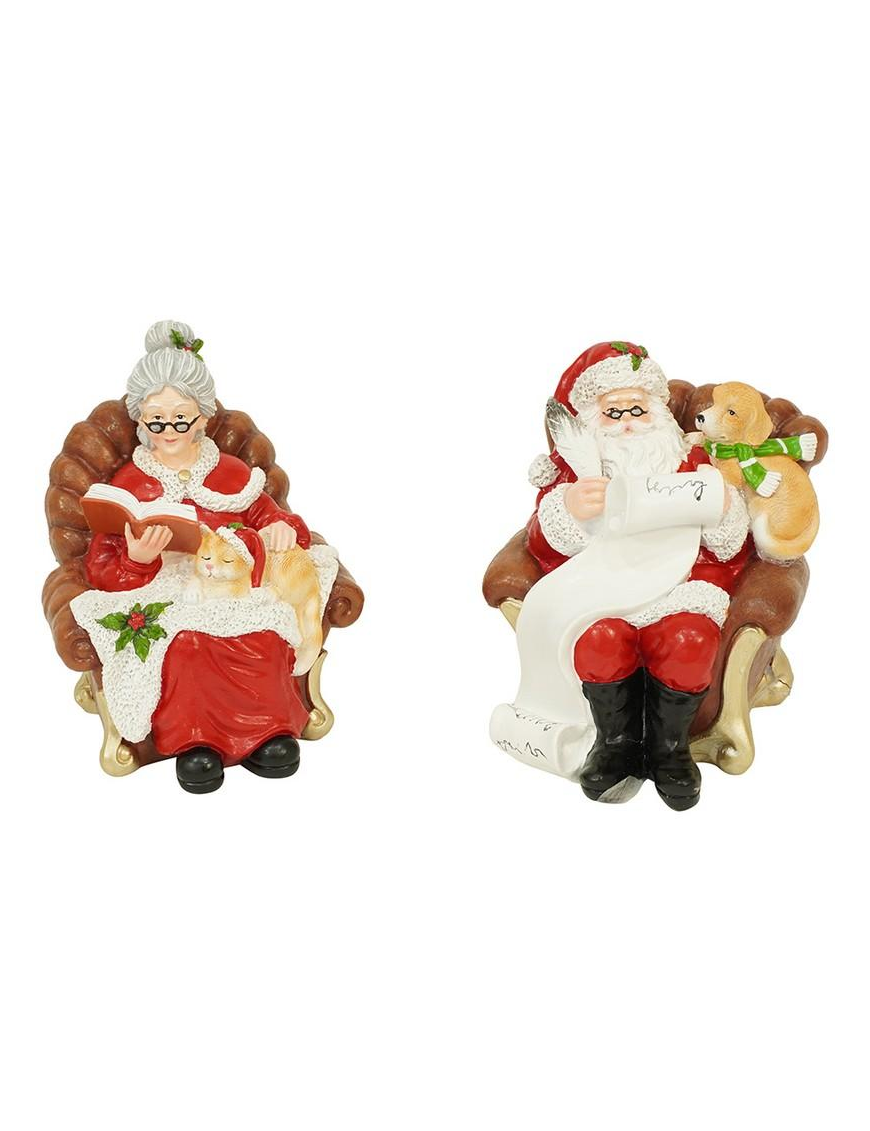 BABBO/MAMMA NATALE 18x17x20cm