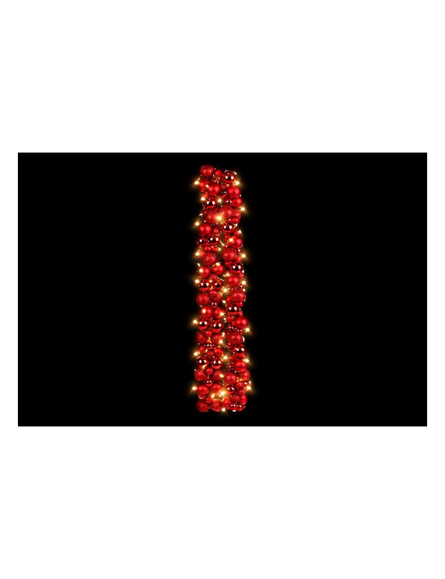 FESTONE 142 SFERE C/LED ROSSO 9,5x180cm