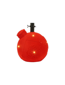 BASE X ALBERO SFERA VELLUTO ROSSO 40cm