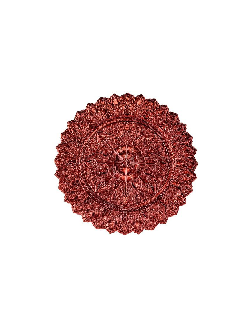 SOTTOPIATTO MET. ROSSO DECORATO 33cm