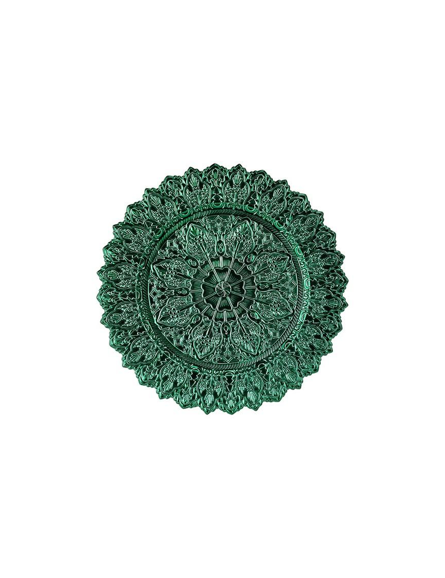 SOTTOPIATTO MET. VERDE DECORATO 33cm