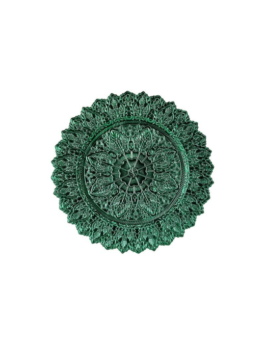 SOTTOPIATTO MET. VERDE DECORATO 33cm