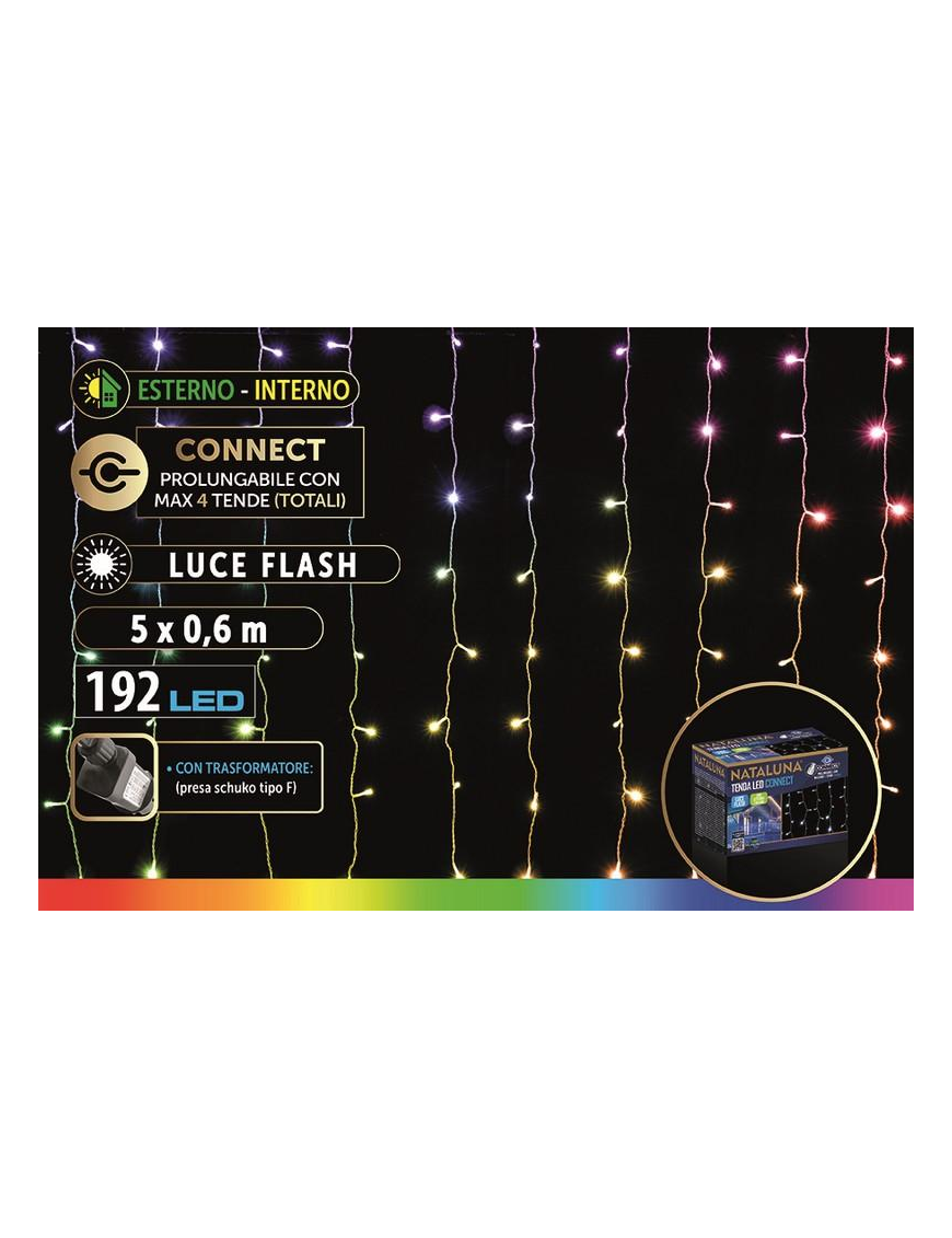 MULTICOLOR LED EST. TENDA 5x0,6mt CONNEC