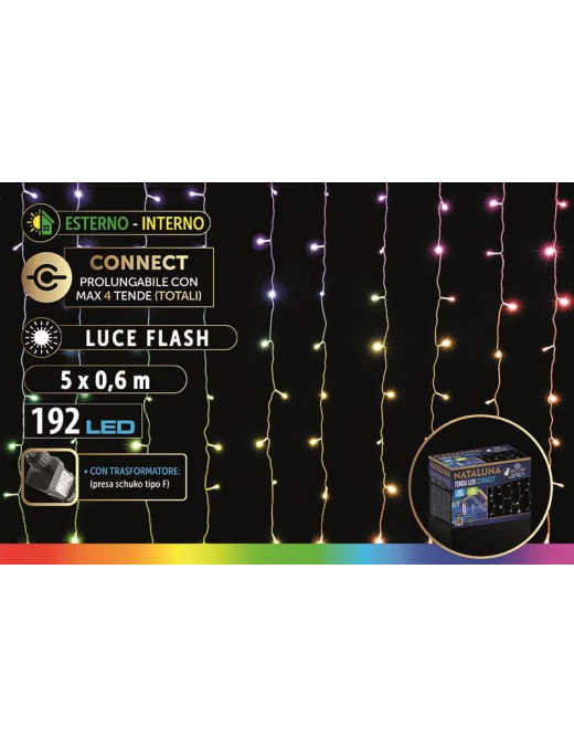 MULTICOLOR LED EST. TENDA 5x0,6mt CONNEC