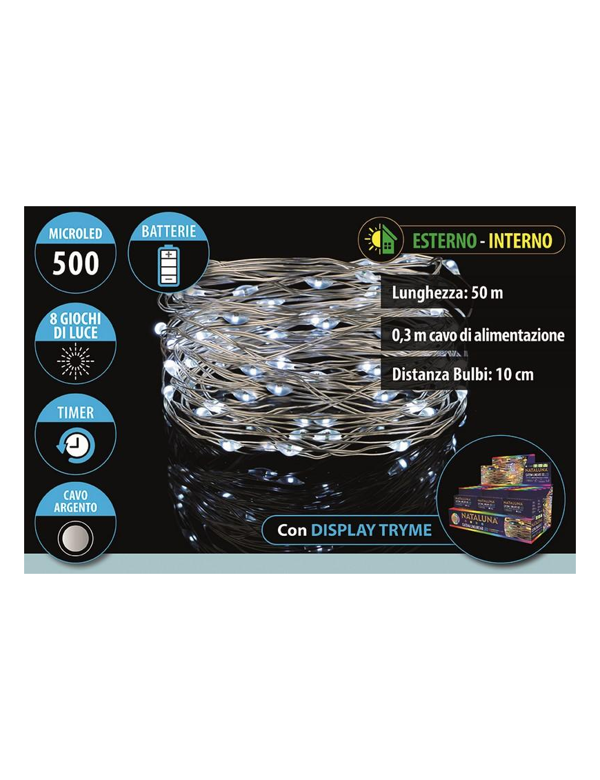 BIANCO  500MICROLED A BATT. 50mt U.EST