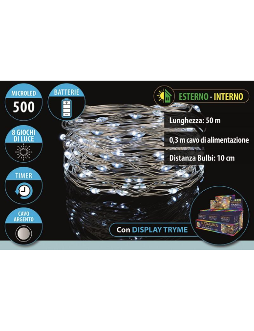 BIANCO  500MICROLED A BATT. 50mt U.EST