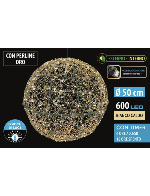 CLASSIC MET. SFERA 50cm 600 LUCI