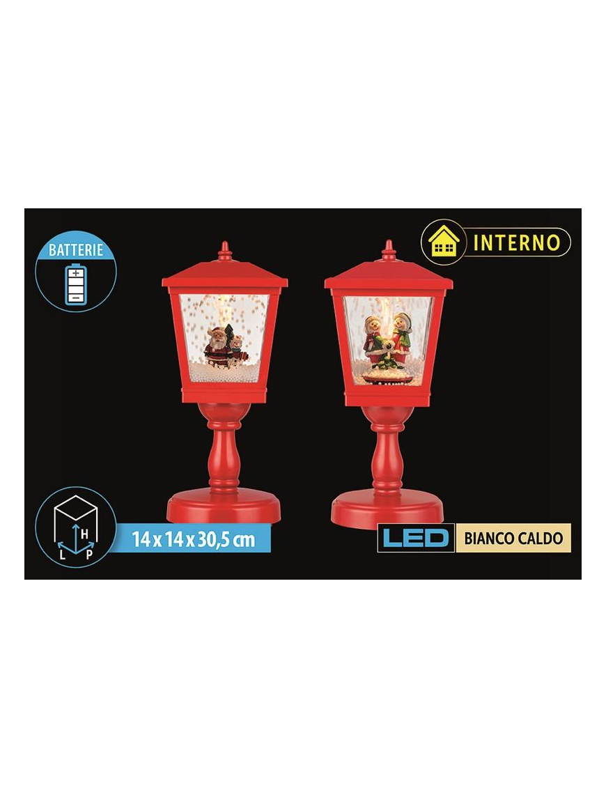 LAMPIONE A BATT. C/LED-MUSIC-NEVE  30cm