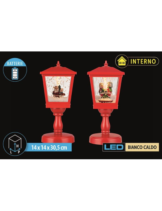 LAMPIONE A BATT. C/LED-MUSIC-NEVE  30cm