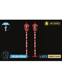 LAMPIONE A BATT. C/LED-MUSIC-NEVE 150cm