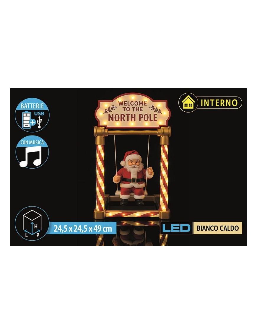 BABBO SU ALTALENA C/LED+MUSICA BATT+USB