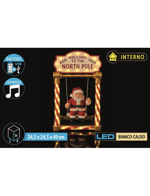 BABBO SU ALTALENA C/LED+MUSICA BATT+USB