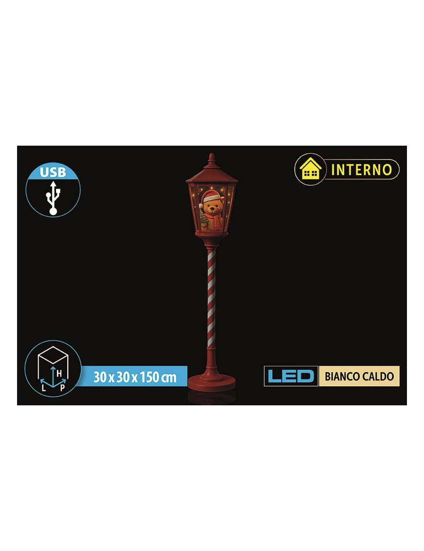 LAMPIONE A BATT. ORSO 150cm USB