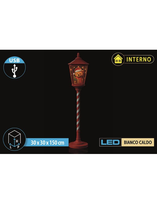 LAMPIONE A BATT. ORSO 150cm USB