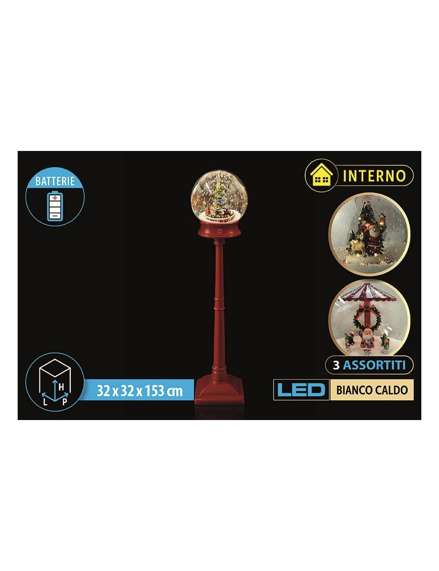 LAMPIONE A BATT. C/LED-MUSIC-NEVE 153cm