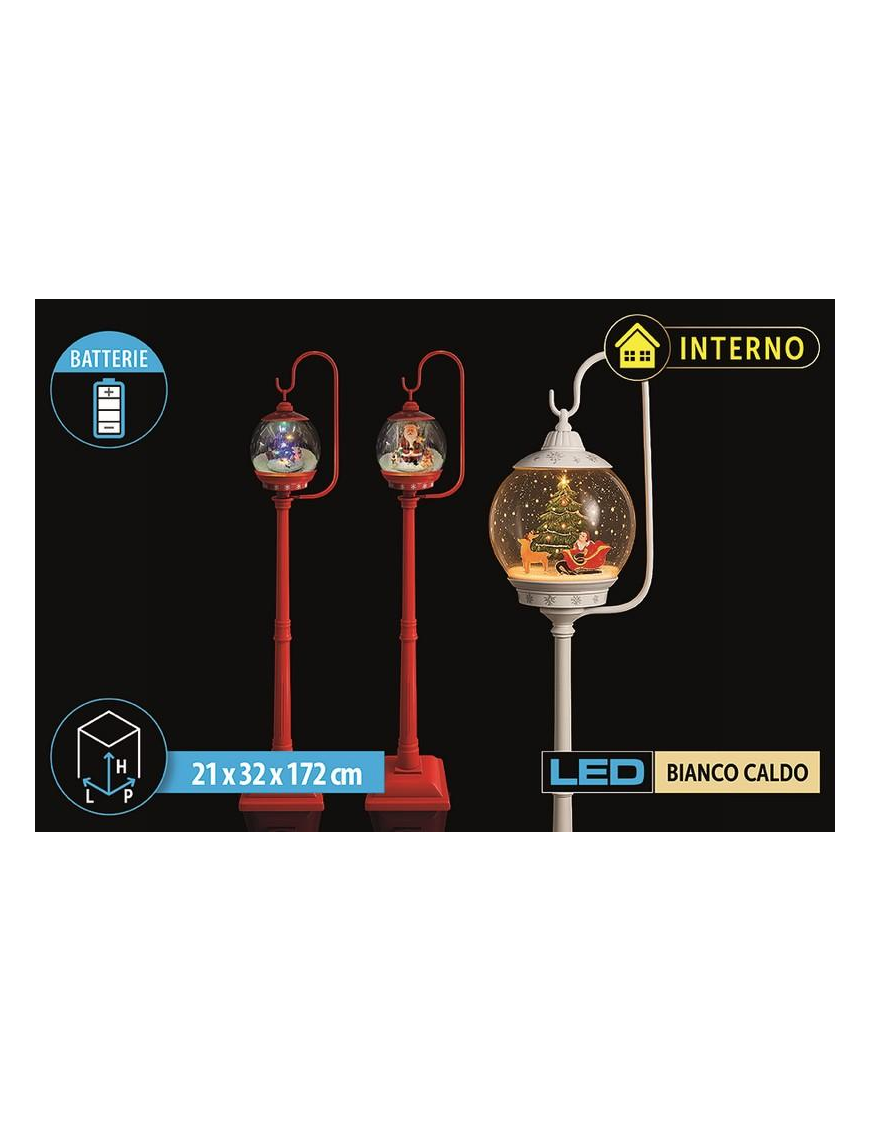 LAMPIONE A BATT. C/LED-MUSIC-NEVE 172cm