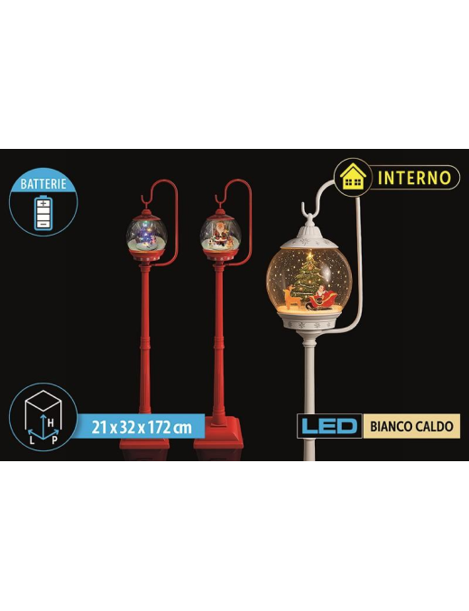 LAMPIONE A BATT. C/LED-MUSIC-NEVE 172cm