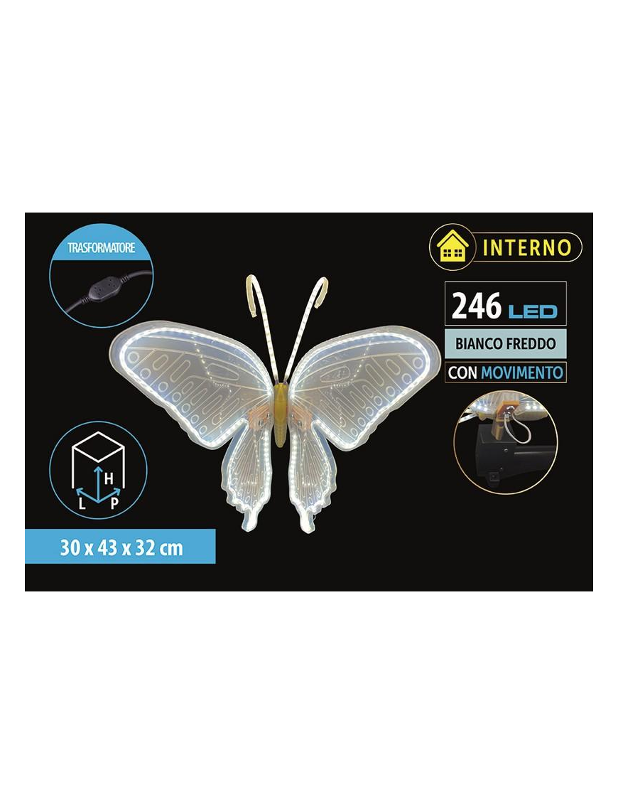 BIANCO FARFALLA 246LED 30x43x32 C/MOVIM