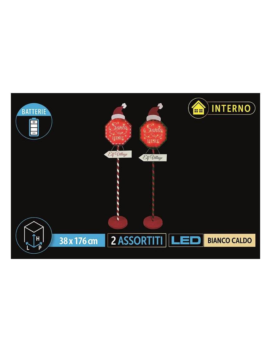 CARTELLO LED STOP SANTA 176cm 7142004