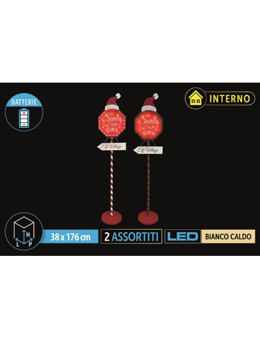 CARTELLO LED STOP SANTA 176cm 7142004