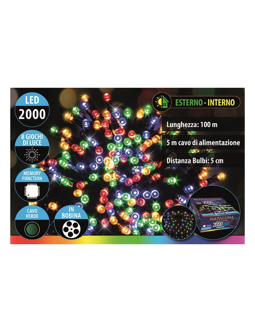 MULTICOLOR CAVO V. 2000LED U.EST 100+5mt