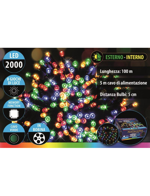 MULTICOLOR CAVO V. 2000LED U.EST 100+5mt