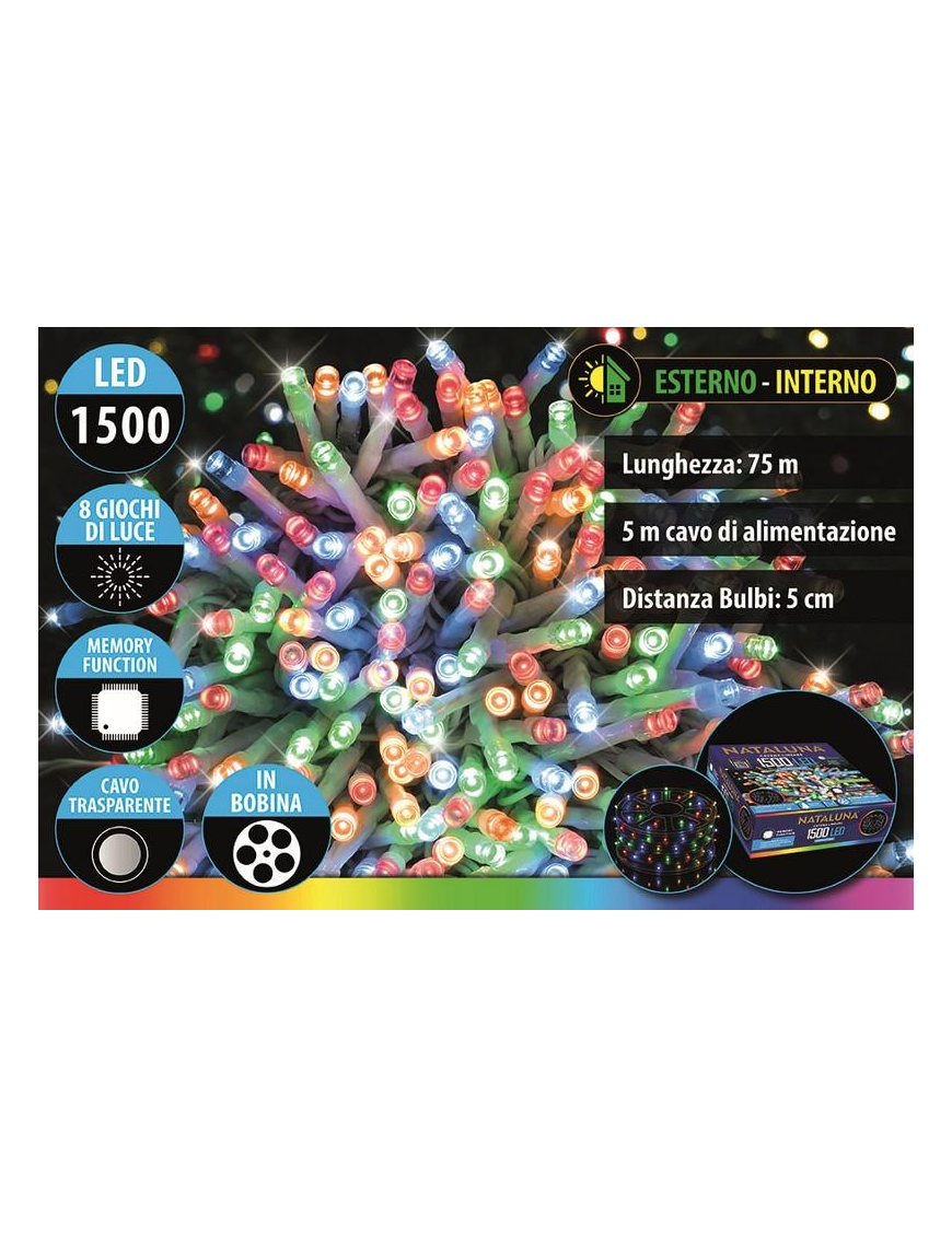 MULTICOLOR CAVO T. 1500LED U.EST 75+5mt