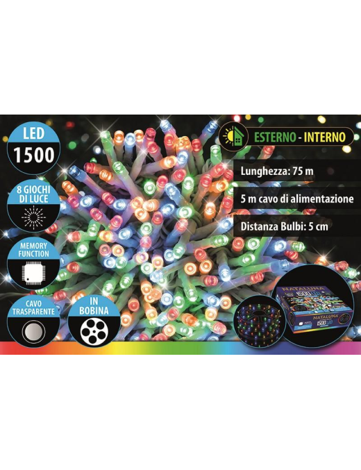 MULTICOLOR CAVO T. 1500LED U.EST 75+5mt