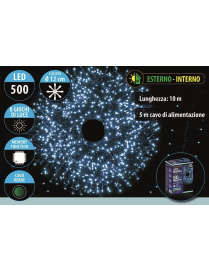 BIANCO CAVO V. CLUSTER  500LED 10+5mt