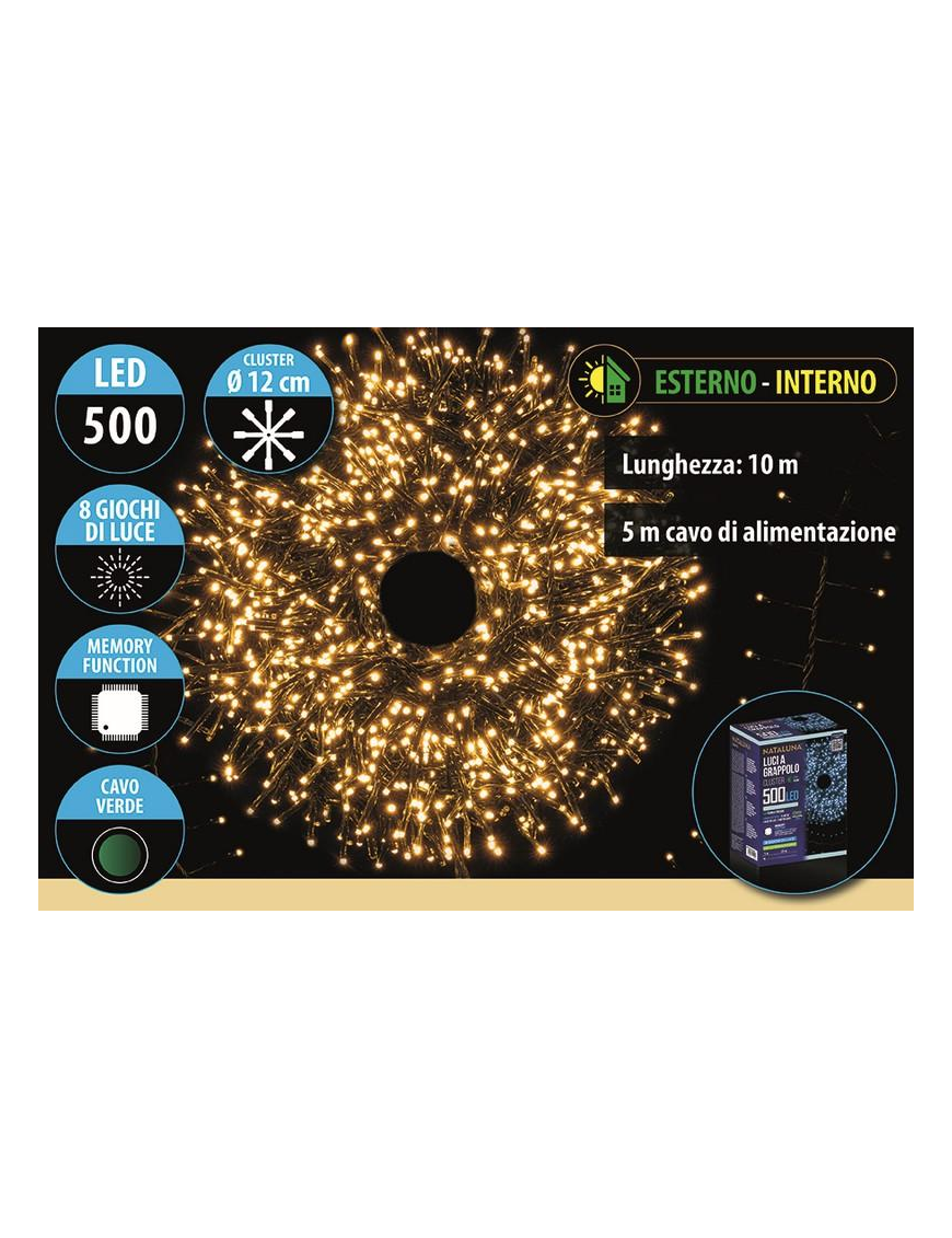 CLASSIC CAVO V. CLUSTER  500LED 10+5mt
