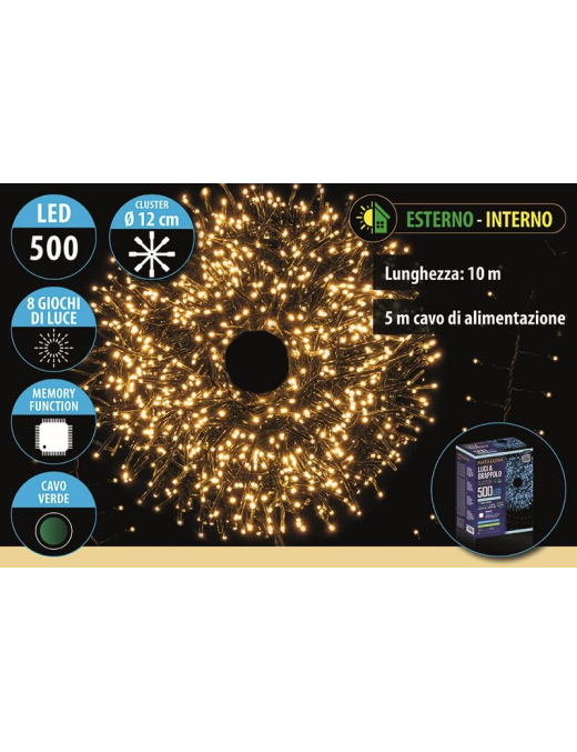 CLASSIC CAVO V. CLUSTER  500LED 10+5mt