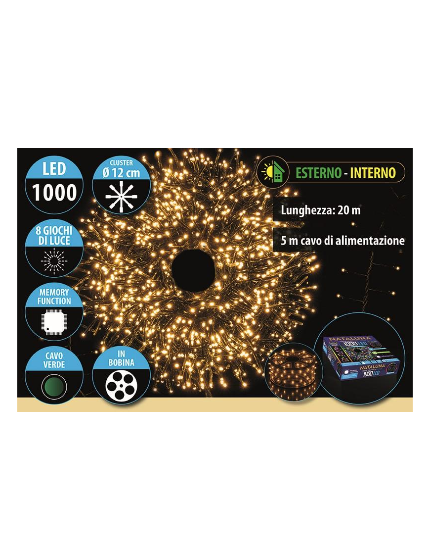 CLASSIC CAVO V. CLUSTER 1000LED 20+5mt