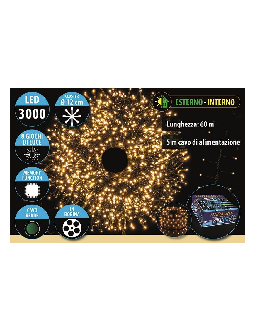 CLASSIC CAVO V. CLUSTER 3000LED 60+5mt