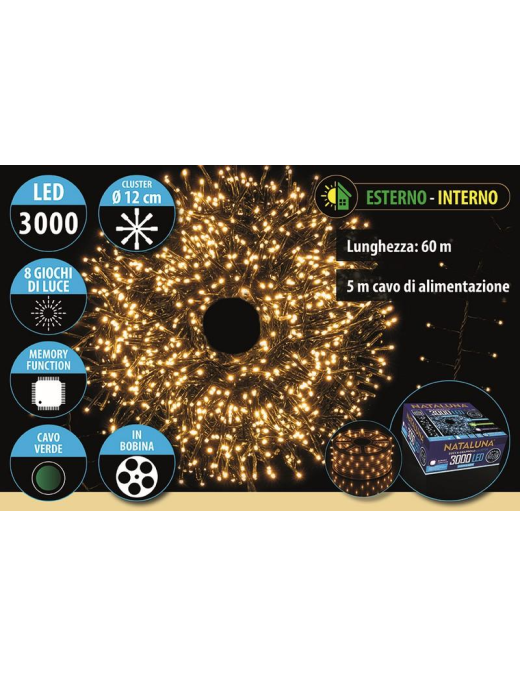 CLASSIC CAVO V. CLUSTER 3000LED 60+5mt