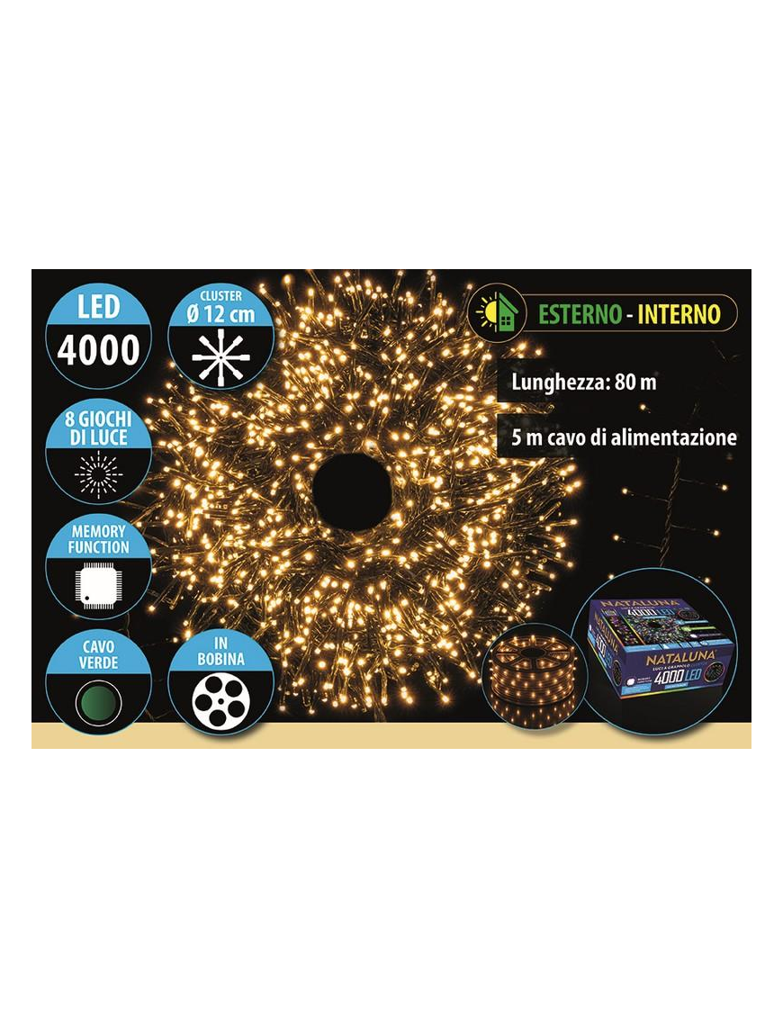 CLASSIC CAVO V. CLUSTER 4000LED 80+5mt