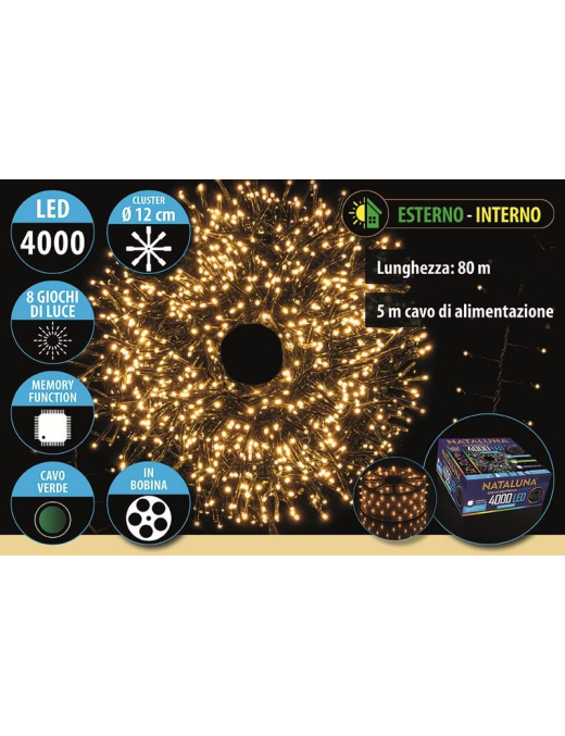 CLASSIC CAVO V. CLUSTER 4000LED 80+5mt
