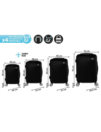 L.TRAVEL TROLLEY MIAMI NERO 4pz 7074074
